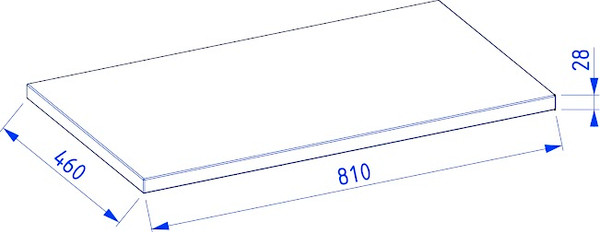 Столешница для тумбы в ванную Lauter Из цельного дуба Melisa 80