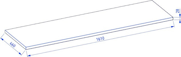 Столешница для тумбы в ванную Lauter Из цельного дуба Melisa 160