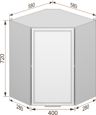 Шкаф навесной для кухни Arvento Корнелия Флок-плюс ВШУ угловой