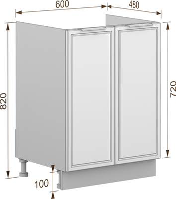 Шкаф под мойку Arvento Корнелия Флок-плюс НШ60м