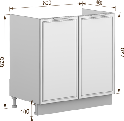 Шкаф под мойку Arvento Корнелия Флок-плюс НШ80м