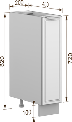 Шкаф-стол кухонный Arvento Корнелия Флок-плюс НШ20р без столешницы
