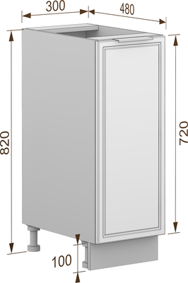 Шкаф-стол кухонный Arvento Корнелия Флок-плюс НШ30р без столешницы