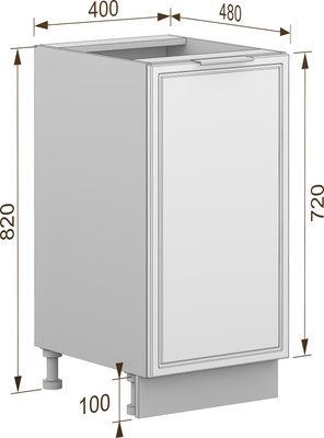 Шкаф-стол кухонный Arvento Корнелия Флок-плюс НШ40р без столешницы