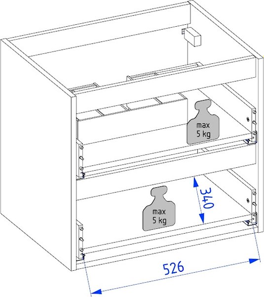Тумба под умывальник Lauter Mia 60 (кашемир)