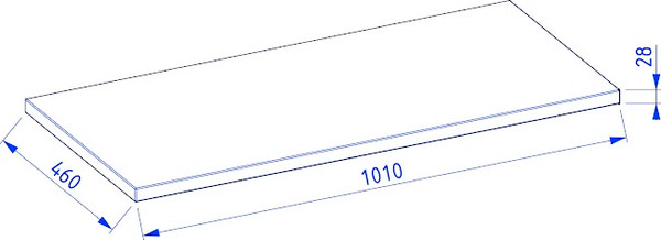Столешница для тумбы в ванную Lauter Из цельного дуба Mia 100