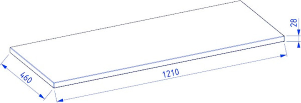 Столешница для тумбы в ванную Lauter Из цельного дуба Mia 120