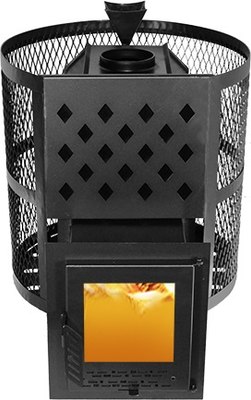 Печь-каменка Пегас Тайга-14 со стеклом сетчатый кожух ЗК