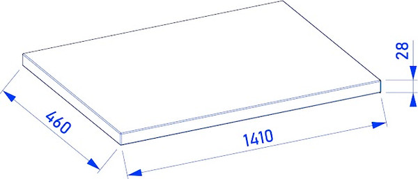 Столешница для тумбы в ванную Lauter Из цельного дуба Mia 140