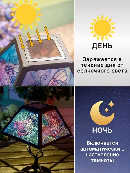 Светильник уличный Чудесный Сад 678 Тиффани Бабочка