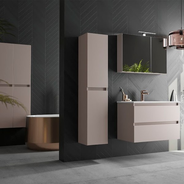 Шкаф-пенал для ванной Lauter Навесной Mia 40 (кашемир)