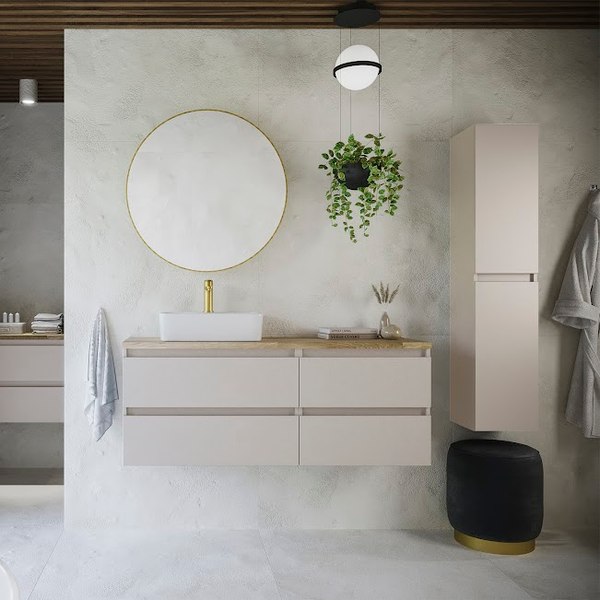 Шкаф-пенал для ванной Lauter Навесной Mia 40 (кашемир)