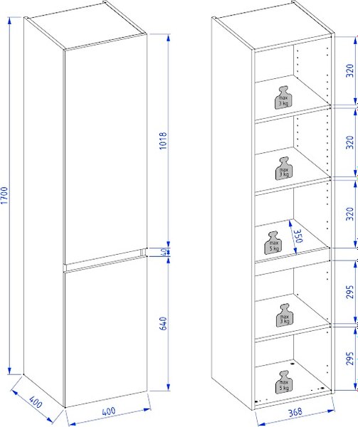 Шкаф-пенал для ванной Lauter Навесной Mia 40 (кашемир)