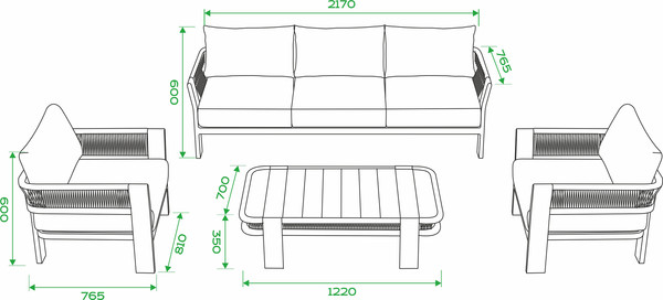 Комплект садовой мебели OUTDOOR Женева / OUT-0054