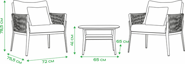 Комплект садовой мебели OUTDOOR Тоскана / OUT-0034 (латте)