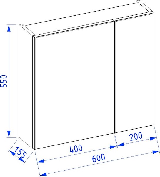 Шкаф с зеркалом для ванной Lauter Mia 60