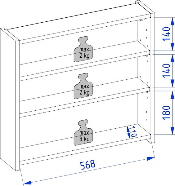 Шкаф с зеркалом для ванной Lauter Mia 60