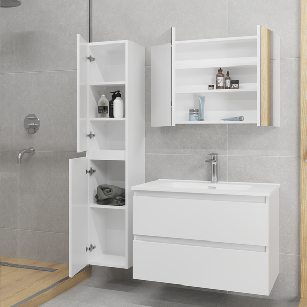 Шкаф с зеркалом для ванной Lauter Mia 80