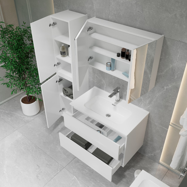 Шкаф с зеркалом для ванной Lauter Mia 80