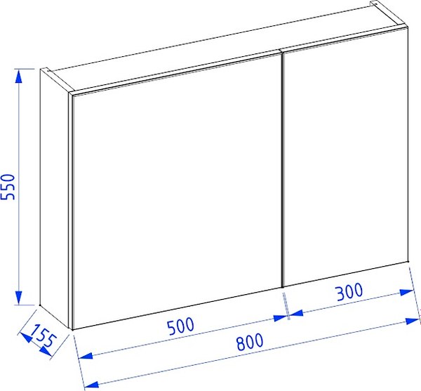 Шкаф с зеркалом для ванной Lauter Mia 80