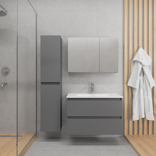 Шкаф с зеркалом для ванной Lauter Mia 80