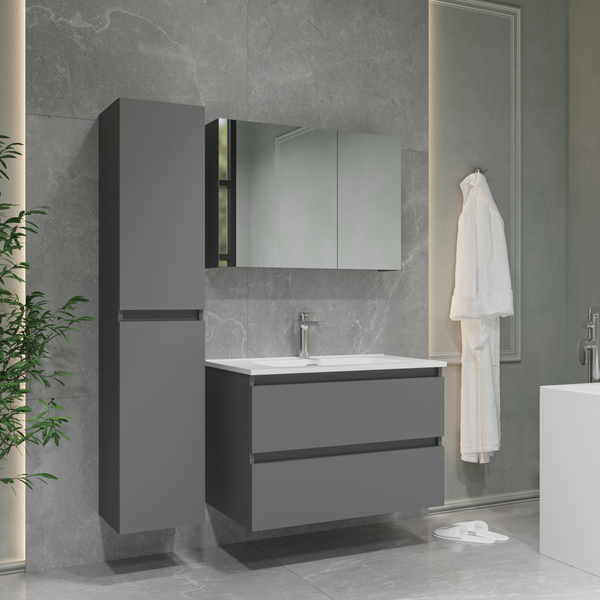 Шкаф с зеркалом для ванной Lauter Mia 80