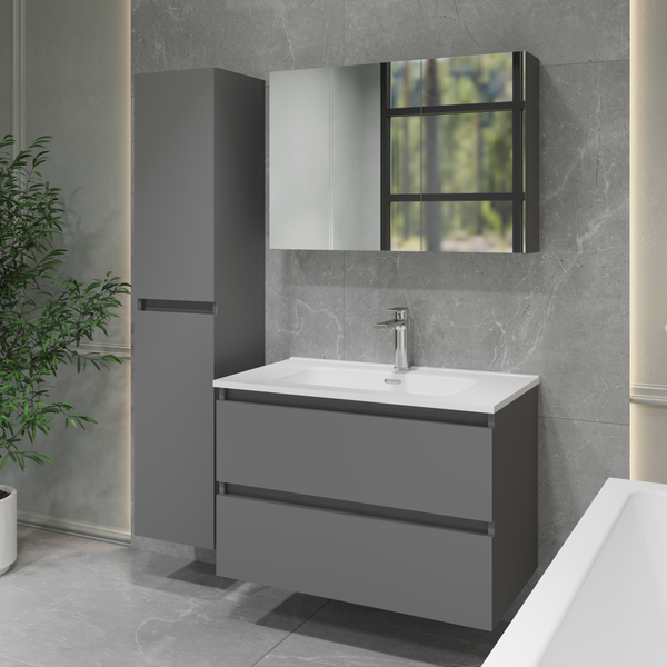 Шкаф с зеркалом для ванной Lauter Mia 80