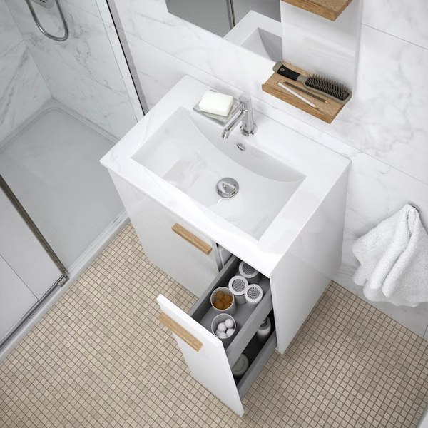 Тумба под умывальник Lauter Adri 59 (белый глянец)