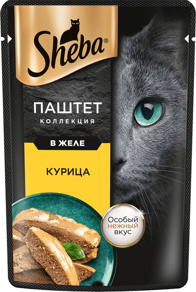 Влажный корм для кошек Sheba Для взрослых кошек Паштет в желе. Курица - фото