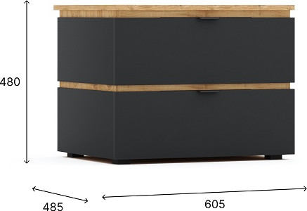 Прикроватная тумба Мебель-КМК 2Я Ривьера 1 0970.23