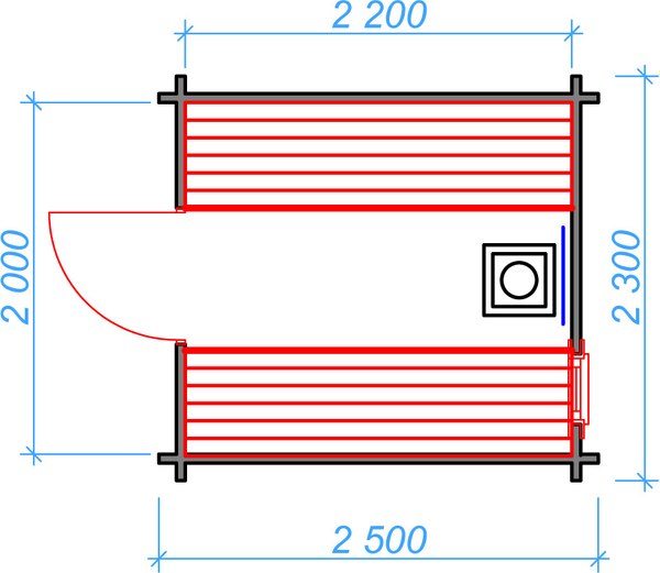 Баня из бруса Вирабуд Мини 2.5м