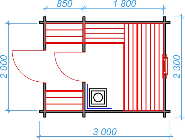 Баня из бруса Вирабуд Мини 3м