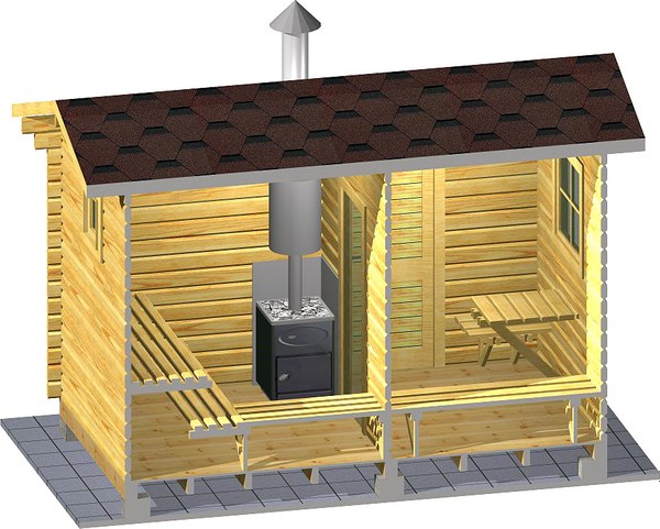 Баня из бруса Вирабуд Мини 4м