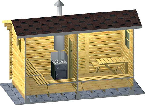 Баня из бруса Вирабуд Мини 4.5м