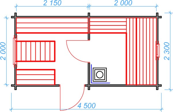 Баня из бруса Вирабуд Мини 4.5м