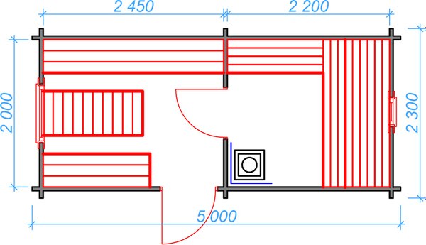 Баня из бруса Вирабуд Мини 5м