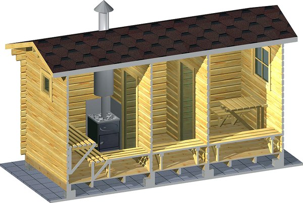 Баня из бруса Вирабуд Мини 5м