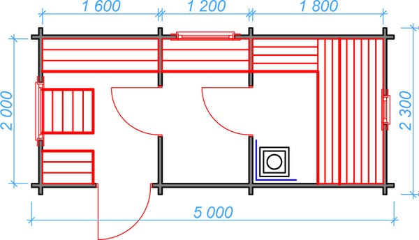 Баня из бруса Вирабуд Мини 5м
