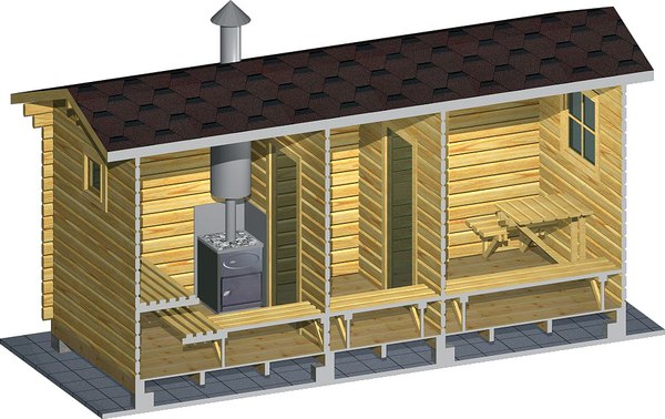 Баня из бруса Вирабуд Мини 5.5м