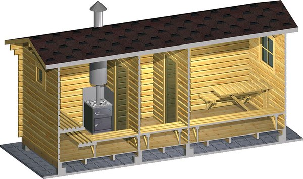 Баня из бруса Вирабуд Мини 6м