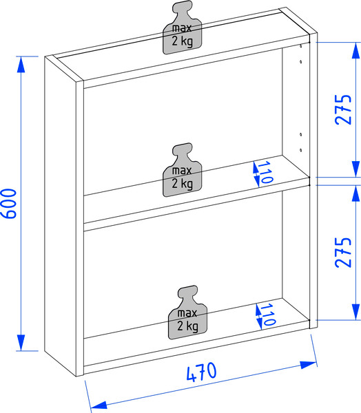 Шкаф с зеркалом для ванной Lauter Estel 50