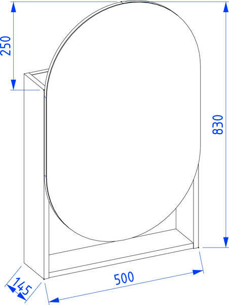 Шкаф с зеркалом для ванной Lauter Estel 50