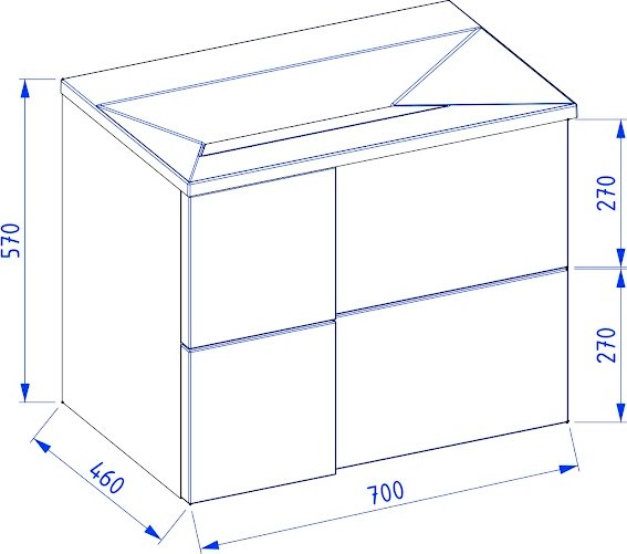 Тумба под умывальник Lauter Nelli 70