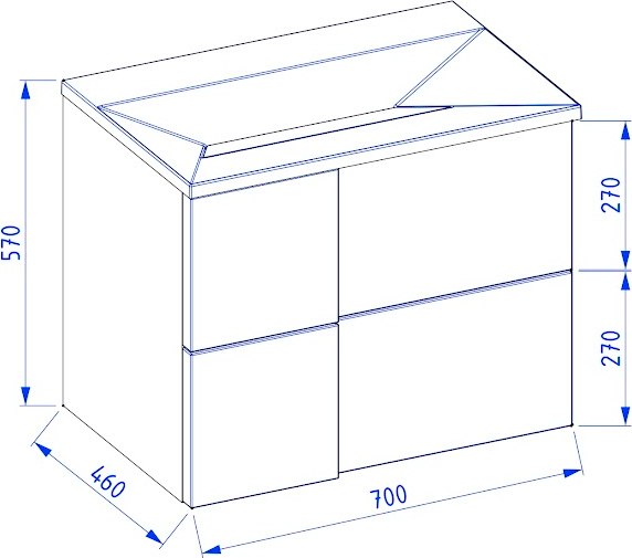 Тумба под умывальник Lauter Nelli 70