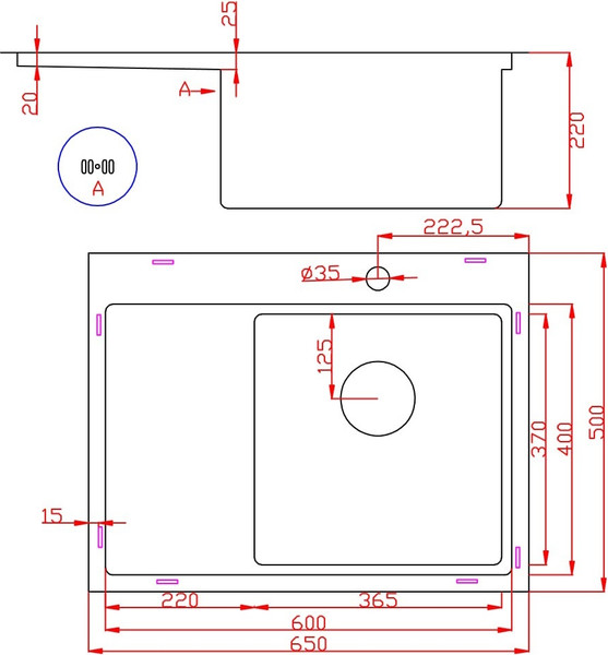 Мойка кухонная STELLAR Decor S6550S-R-D