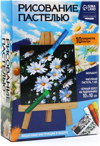 Набор для рисования Школа талантов Рисование пастелью. Ромашки / 10291578