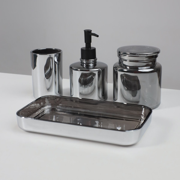 Стакан для зубной щетки и пасты AksHome Chroma