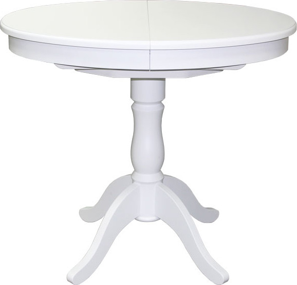 Обеденный стол Виста Бари 75x100/135 гладкий бел/бел ВС/492 - фото