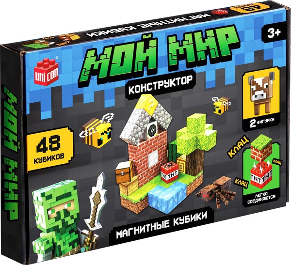 Конструктор магнитный Unicon Магнитные кубики. Мой мир T039 / 10576106 - фото