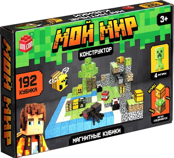 Конструктор магнитный Unicon Магнитные кубики. Мой мир T049 / 10576108 - фото